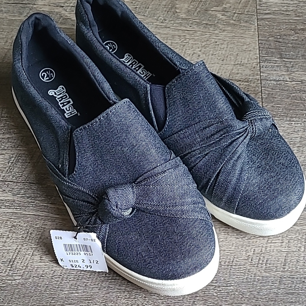 Brash Girl's Denim Slip-On Shoes Size 2.5